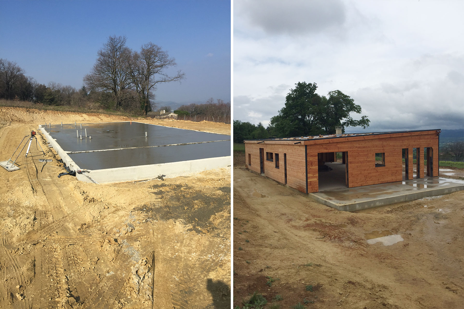 Génie civil pour maison en ossature bois à Chabrillan (26).